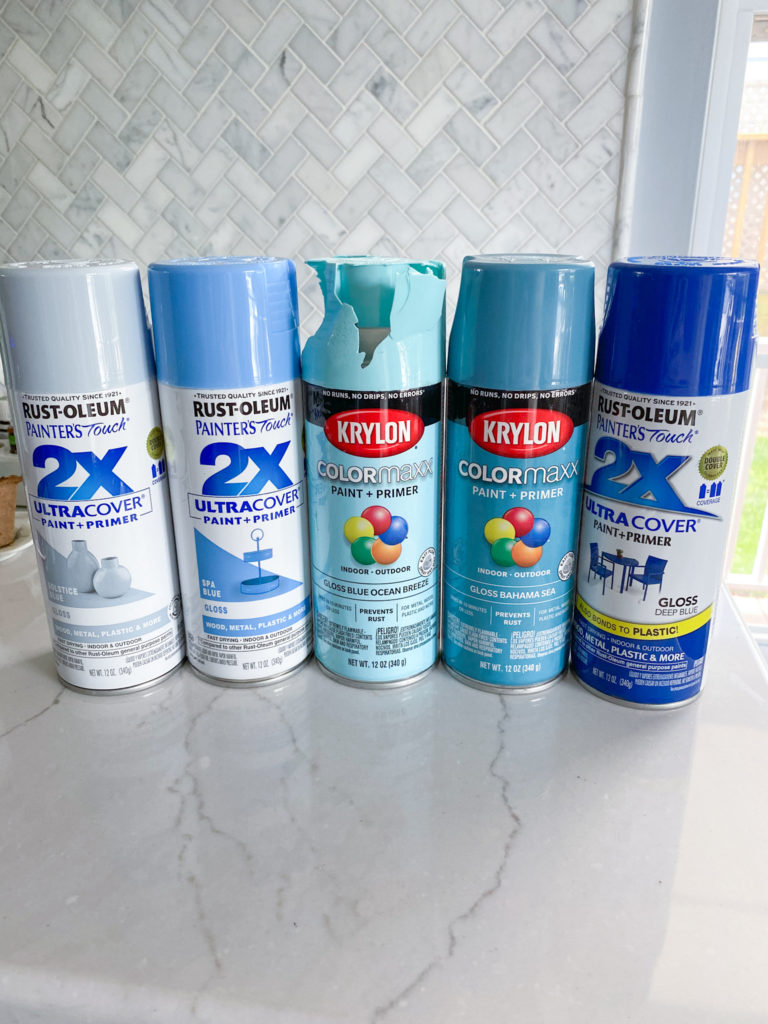 5 shades of blue spray paint