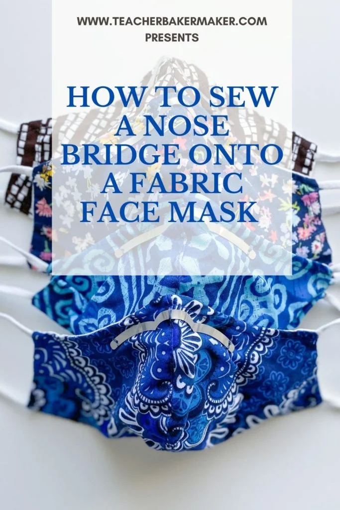 Pinterest Image of completed face masks with nose bridges attached.