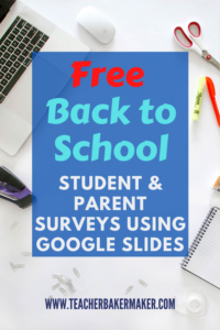Pinterest Pin for Free Back to School Student & Parent Surveys