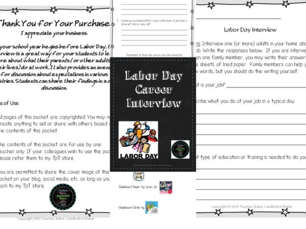 Preview of Labor Day Career Interview pages