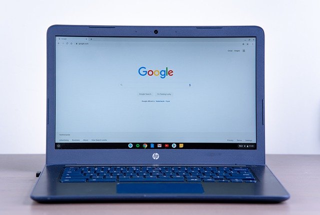 Chromebook displaying Google