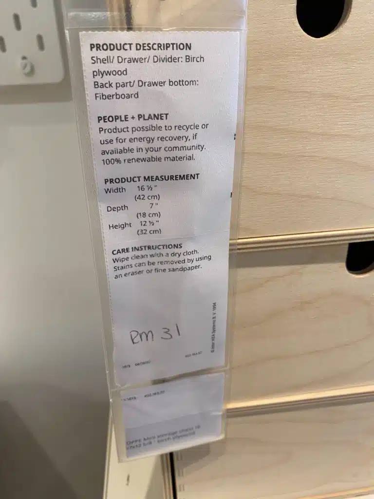 Ikea Moppe tag back