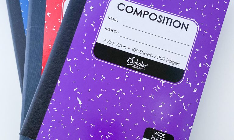 Purple, Red, and Blue Composition Notebooks